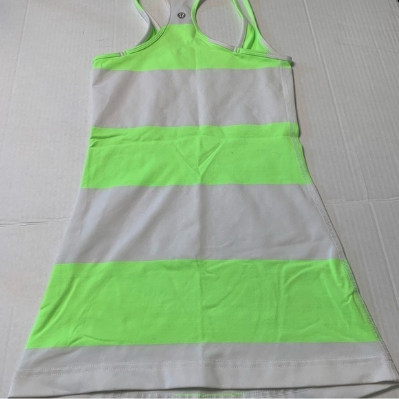 Lululemon Cool Racerback Bold Stripe Zippy Green Extra Small - Picture 8 of 9